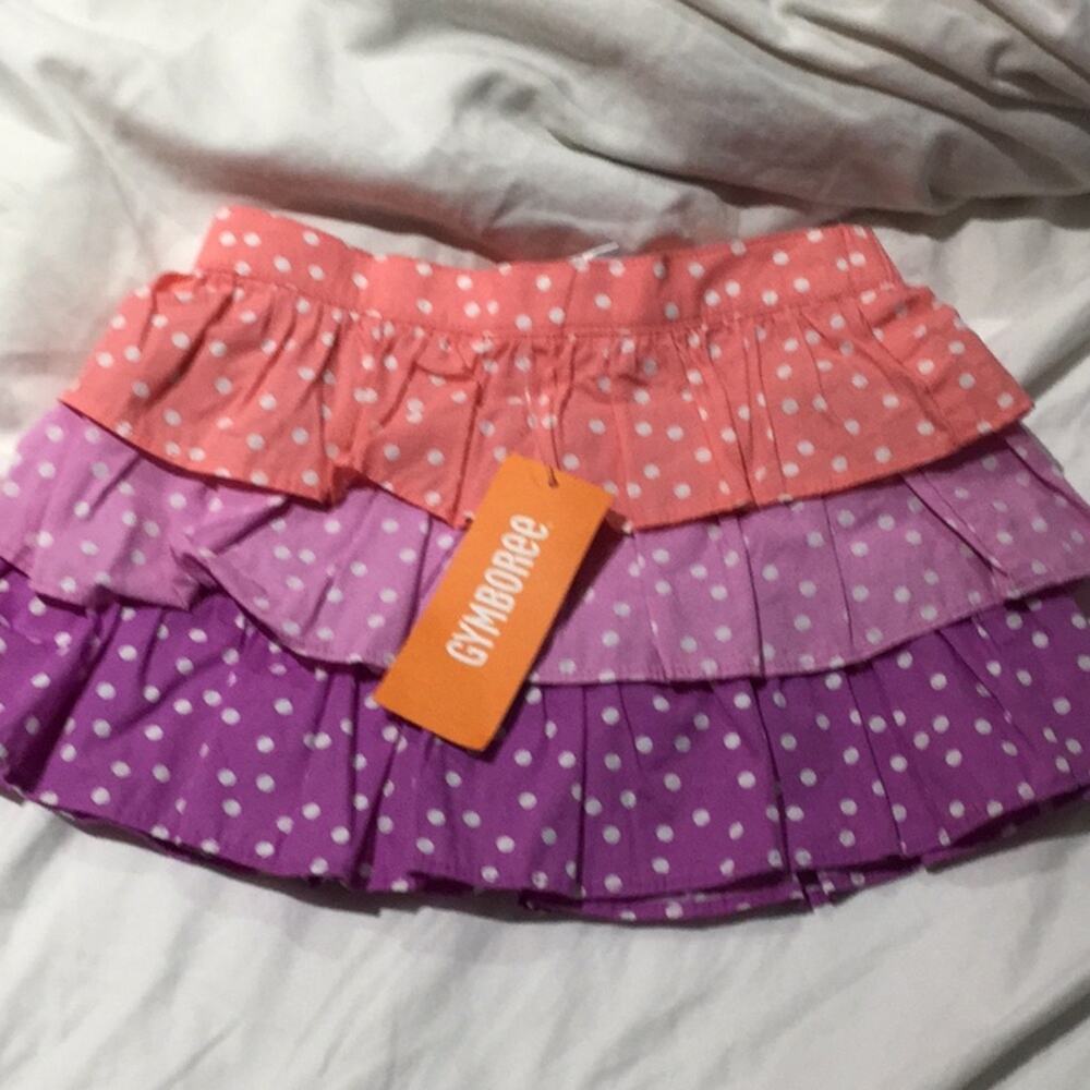 Gymboree 12-18m pastel mixed polka dot skirt NWT
